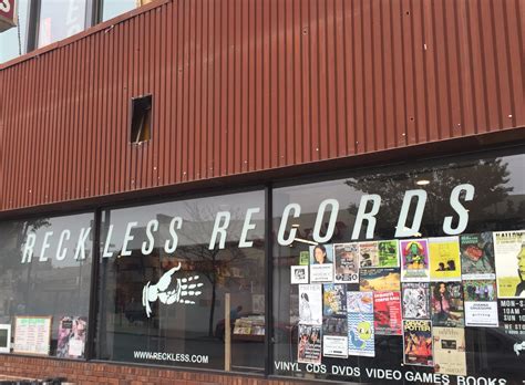 Reckless records - All three Reckless Records locations are open from 10am to 7pm daily. Orders can also be made online and picked up in-store. With locations in the Loop, Lakeview and Wicker Park, Reckless is the ...